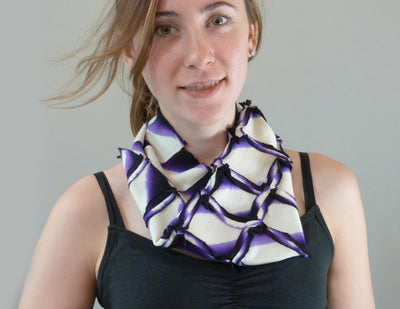 Enso Wool Scarf purple on model