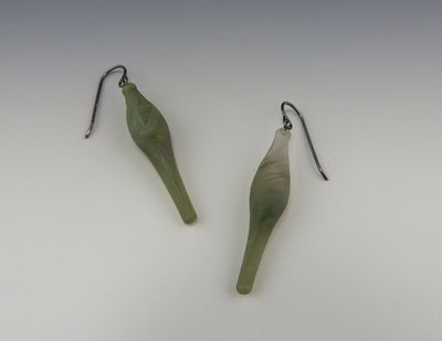 Etched Lava Lamp Earrings, green