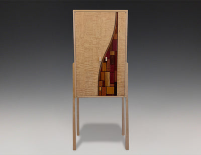 Wine Cabinet, maple, front view