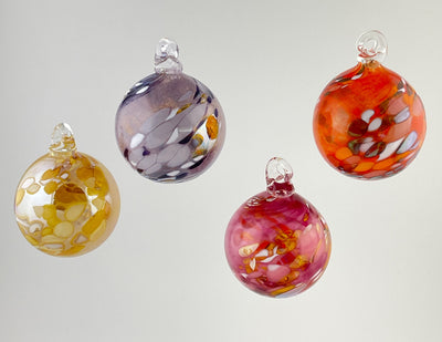 Petite Confetti Ornaments, gold, lavender, ruby, orange
