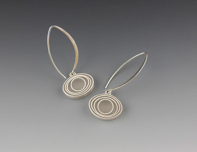 Silver Swirl Oval Earrings