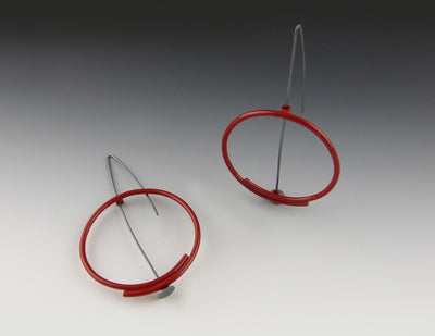 Red Circle Earrings