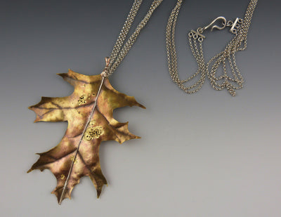 Black Oak Leaf Necklace