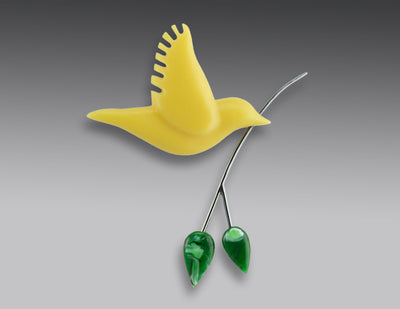 Yellow Dove Brooch