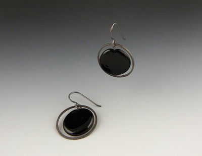 Plato Earrings, black/oxidized