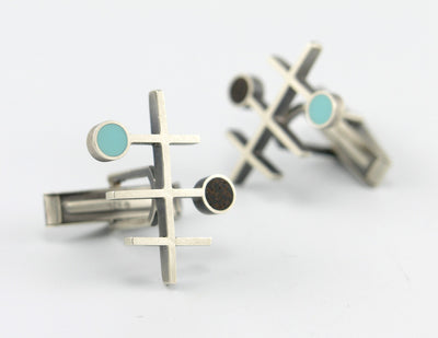 Frequency cufflinks, turquoise 