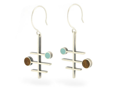 Frequency earrings, turquoise