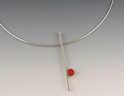 Line Necklace, Red