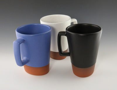 Tall Oval Cup copen blue, white, black